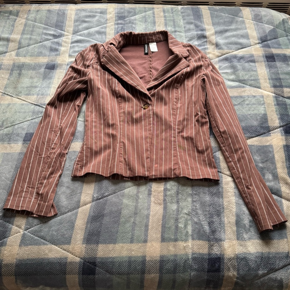 H&M Brown Pinstripe Blazer